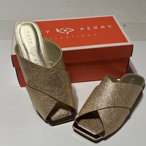 Katy Perry Collections Metallic Gold Mules